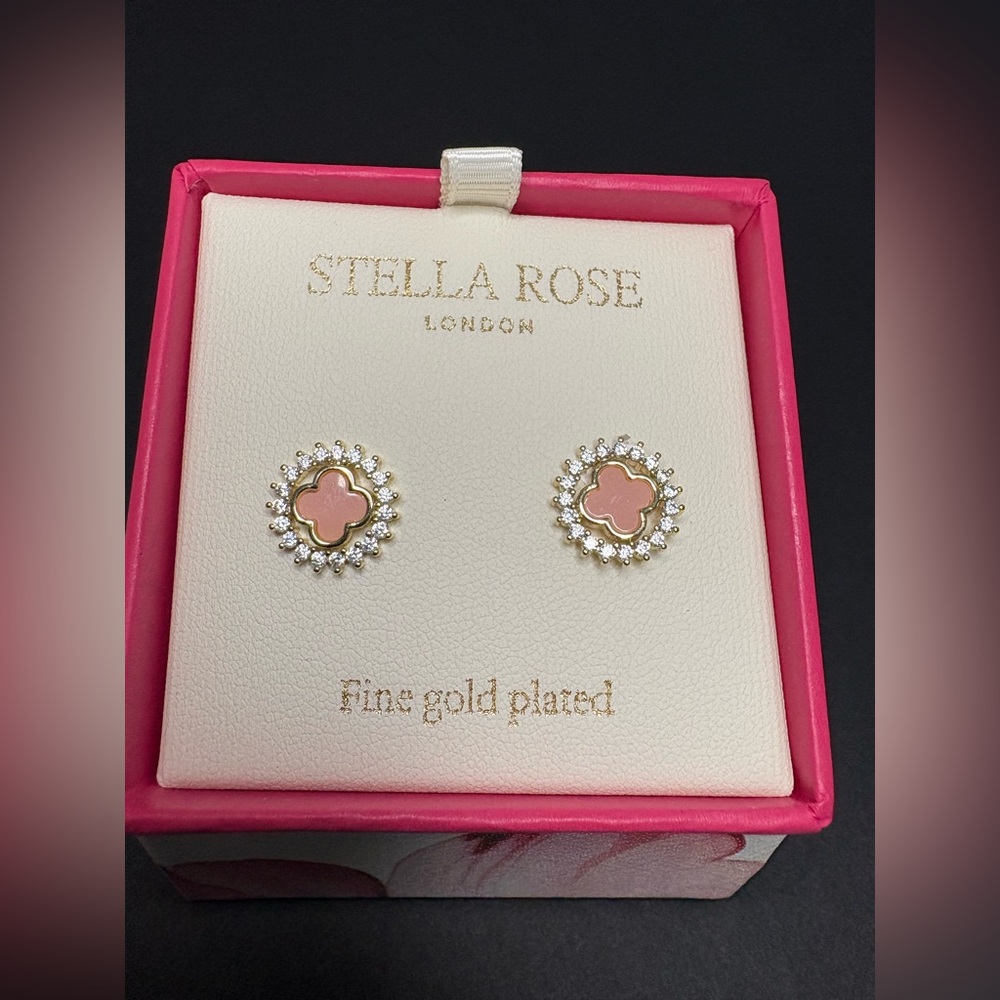 Pink and Gold Halo Earrings